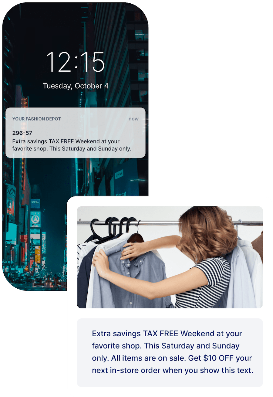 Example of a text alert on a mobile device